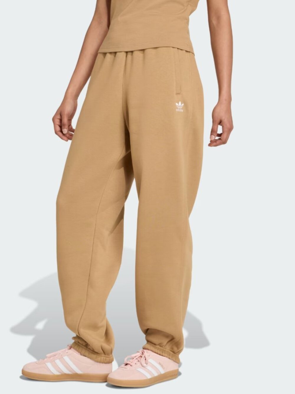adidas Originals Women's Essentials Fleece Loose Joggers - Color: Cardboard - Picture 1 of 7
